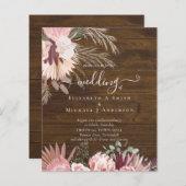 BUDGET Burgund Wein Pampas Grass Tropische Hochzei (Vorne/Hinten)