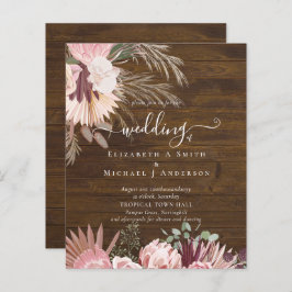 BUDGET Burgund Wein Pampas Grass Tropische Hochzei