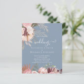 BUDGET Burgund Wein Pampas Grass Tropische Hochzei (Stehend Vorderseite)