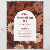 Budget Burgund Wildblumen Hochzeit Flyer (Vorne)