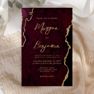 Budget Burgunder Gold Achat Schrift Hochzeits Einl