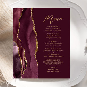 Budget Burgunder Gold Achat Schrift Hochzeitsmenü