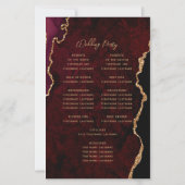 Budget Burgunder Roter Gold Achat Hochzeitsprogram (Rückseite)