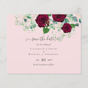 BUDGET Burgunderrose Eukalyptus Hochzeit Flyer