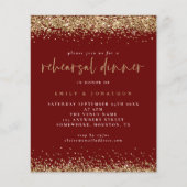 Budget Burgundi Gold Glitzer Probe Dinner (Vorderseite)