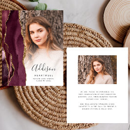 Budget Burgundy Agate Foto Grad Ankündigung