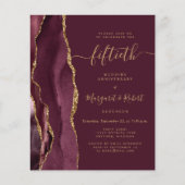 Budget Burgundy Agate Gold 50th Anniversary Party (Vorderseite)