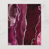 Budget Burgundy Agate Marble Wedding Einladung (Rückseite)