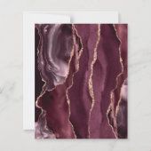 Budget Burgundy Agate Rose Gold Save the Date (Rückseite)