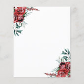 Budget Burgundy Bloral Taufen Einladung (Rückseite)