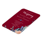 Budget Burgundy Blue Peach Floral Wedding Magnet (Linke Seite)