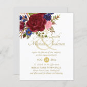 Budget Burgundy Blue Pink Rose Wedding Verlobung (Vorne/Hinten)