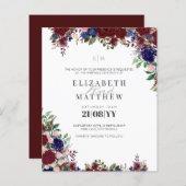Budget Burgundy Blue Rose Moderne Hochzeiten Einla (Vorne/Hinten)
