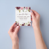 Budget Burgundy Blume Save the Date floral Flyer (Gruppe)