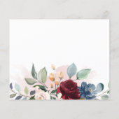 Budget Burgundy Blumendusche Einladung (Rückseite)