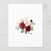 Budget Burgundy Blumendusche Einladung (Rückseite)