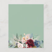 Budget Burgundy Blumengrün Save the Date (Rückseite)