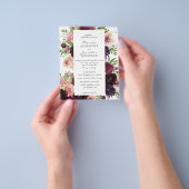 Budget Burgundy & Blush Bloral Wedding on White Flyer (Gruppe)