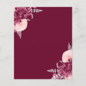 Budget Burgundy Blush Floral Wedding Save the Date (Rückseite)