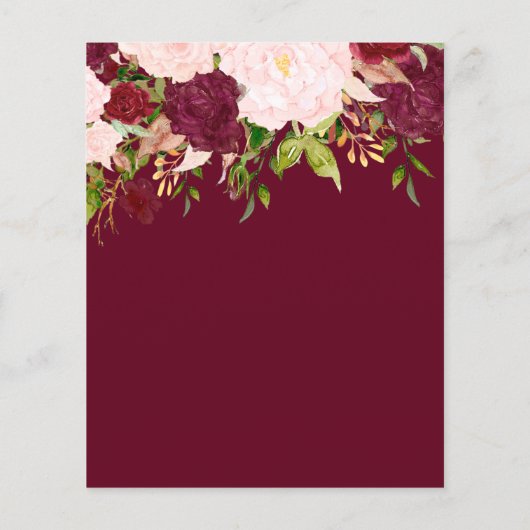 Budget Burgundy Blush Monogram Wedding Einladung (Rückseite)