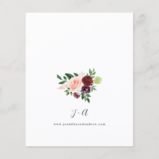 Budget Burgundy & Blush Pink 4 Blumengolden Hochze (Rückseite)