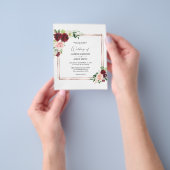Budget Burgundy & Blush Pink 4 Blumengolden Hochze Flyer (Gruppe)