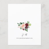 Budget Burgundy & Blush Pink 4 Blumengolden Hochze Flyer (Hinten)