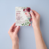 BUDGET Burgundy Blush Pink Floral Wedding INVITE Flyer (Gruppe)