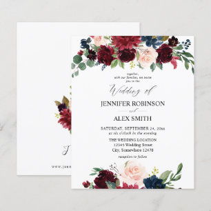 Budget Burgundy Blush Pink & Navy Blumenhochzeit 2