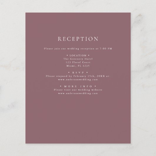 Budget Burgundy Boho Floral All in One Wedding (Rückseite)