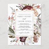 Budget Burgundy Boho Floral All in One Wedding (Vorderseite)