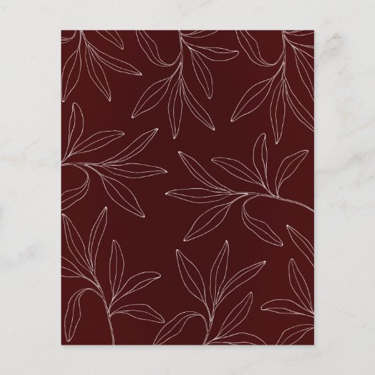 Budget Burgundy Botanical Gold Frame Wedding (Rückseite)