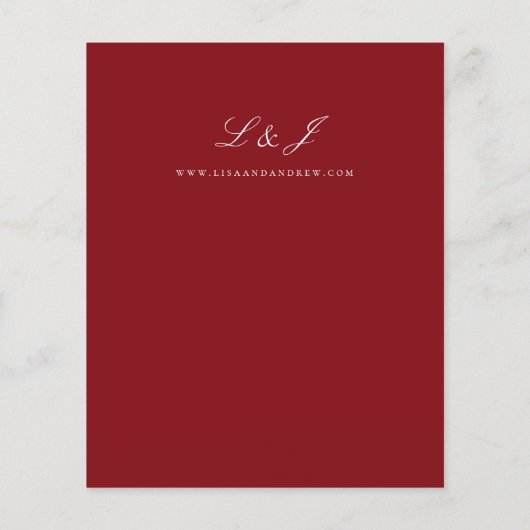 Budget Burgundy Calligraphy Wedding Flyer (Hinten)