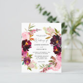 Budget Burgundy Dusty Pink Floral 5 Hochzeitspapie (Stehend Vorderseite)