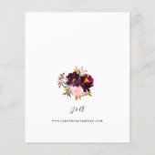 Budget Burgundy Dusty Pink Floral 5 Hochzeitspapie (Rückseite)