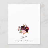 Budget Burgundy & Dusty Pink Floral 5 Wedding V2 Flyer (Hinten)
