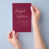 Budget Burgundy Einfache moderne Hochzeitseinladun Flyer (Handgriff)