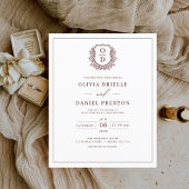 Budget Burgundy Elegante Wappen Hochzeit Einladung Flyer