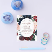 Budget Burgundy Eukalyptus Floral Wedding Flyer (Einzeln)