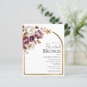 Budget Burgundy Fall Bridal Brunch Einladung (Stehend Vorderseite)