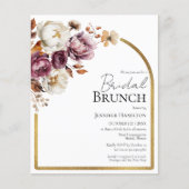 Budget Burgundy Fall Bridal Brunch Einladung (Vorderseite)