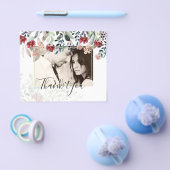 BUDGET Burgundy Floral Foto Collage Vielen Dank Flyer (Einzeln)