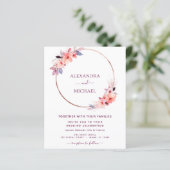 Budget Burgundy Floral Geometric Wedding (Stehend Vorderseite)