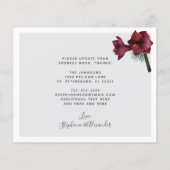 Budget Burgundy Floral Holiday New Address Card (Rückseite)