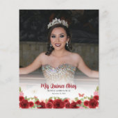 Budget Burgundy Floral Quinceañera Foto Vielen Dan (Rückseite)