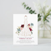 Budget Burgundy Floral Wedding Dress Brautparty (Stehend Vorderseite)