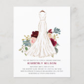 Budget Burgundy Floral Wedding Dress Brautparty (Vorderseite)