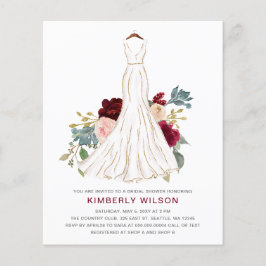 Budget Burgundy Floral Wedding Dress Brautparty