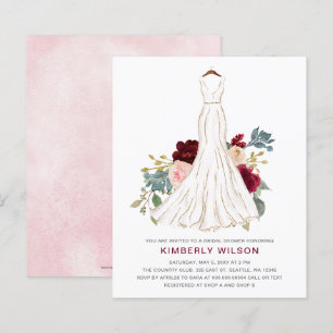 Budget Burgundy Floral Wedding Dress Brautparty