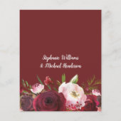 Budget Burgundy Floral Wedding Einladungen (Rückseite)